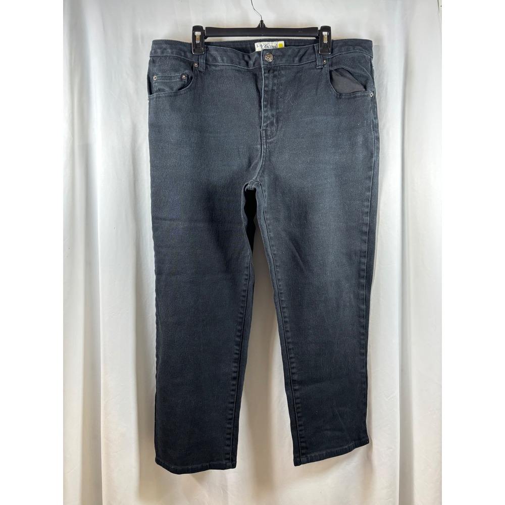L.A. Blues Wilshire Black Straight Leg Jeans Womens Size 4 Short High Rise Denim